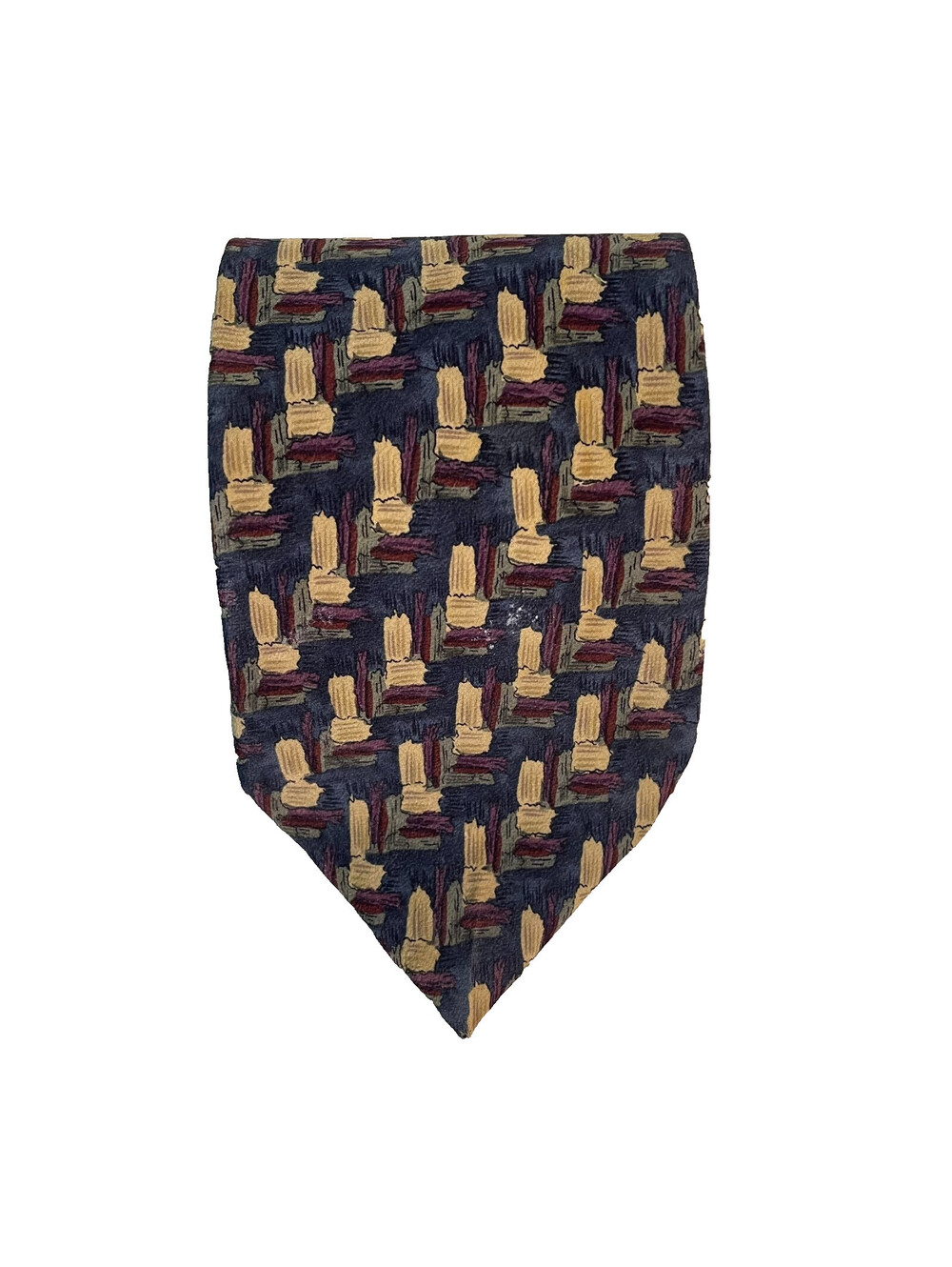 Vintage J. Garcia Tree Trunk Collection Tie Mens Navy Silk Stonehenge USA Retro